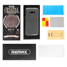 Remax Crystal Glass 3D Full Screen Tempered Glass white + Transparent Ultra Slim Case for Samsung Galaxy S8 G950