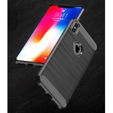 iPaky Slim Carbon flexible cover TPU case for iPhone XS / X black