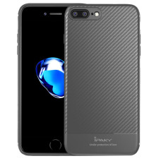 iPaky Carbon Fiber flexible cover TPU case for iPhone 8 Plus / 7 Plus grey