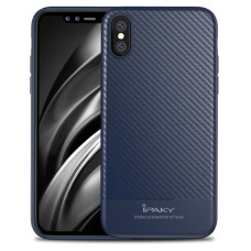 iPaky Carbon Fiber flexible cover TPU case for iPhone XS / X blue