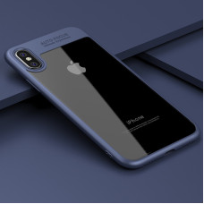 iPaky Frame transparent flexible case with gel frame iPhone XS / X blue