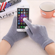 Universal Touchscreen Winter Gloves Striped Gloves grey