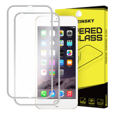 Wozinsky Edge to Edge Tempered Glass + Back Cover with Aluminum Frame for iPhone 6S Plus / 6 Plus silver