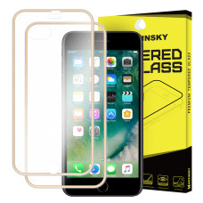 Wozinsky Edge to Edge Tempered Glass + Back Cover with Aluminum Frame for iPhone 8 Plus / 7 Plus gold