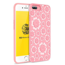 MSVII Flower Flexible Case Silicone TPU Cover for iPhone 8 Plus / 7 Plus pink