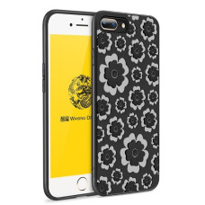 MSVII Flower Flexible Case Silicone TPU Cover for iPhone 8 Plus / 7 Plus black