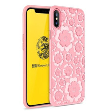 MSVII Flower Flexible Case Silicone TPU Cover for iPhone XS / X pink