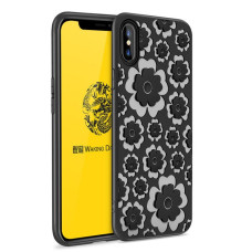MSVII Flower Flexible Case Silicone TPU Cover for iPhone XS / X black
