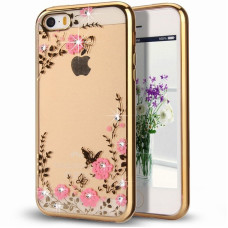 Bloomy Case Stylish TPU Gel Case Flower Cover Samsung Galaxy J3 2017 J330 gold