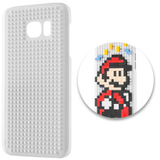 Building blocks case Samsung Galaxy S7 Edge G935 8bit game plumber white