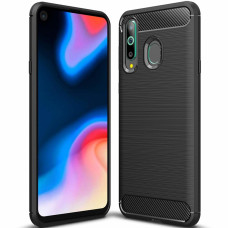 Carbon Case Flexible Cover TPU Case for Huawei Honor 20 Lite black