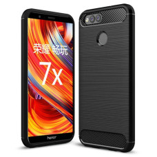 Carbon Case Flexible Cover TPU Case for Huawei Honor 7X black