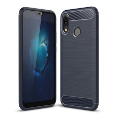 Carbon Case Flexible Cover TPU Case for Huawei P20 Lite blue