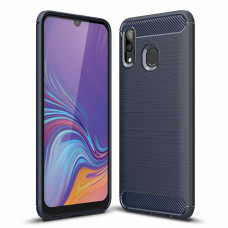 Carbon Case Flexible Cover TPU Case for Samsung Galaxy A30 blue