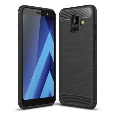 Carbon Case Flexible Cover TPU Case for Samsung Galaxy A6 2018 A600 black