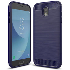 Carbon Case Flexible Cover TPU Case for Samsung Galaxy J3 2017 J330 blue