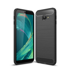 Carbon Case Flexible Cover TPU Case for Samsung Galaxy J4 Plus 2018 J415 black