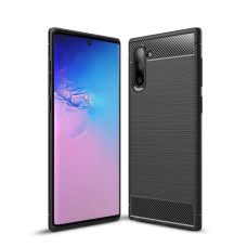 Carbon Case Flexible Cover TPU Case for Samsung Galaxy Note 10 black