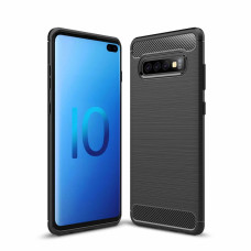 Carbon Case Flexible Cover TPU Case for Samsung Galaxy S10 Plus black