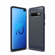 Carbon Case Flexible Cover TPU Case for Samsung Galaxy S10 Plus blue