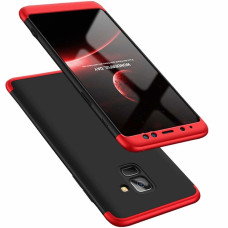 GKK 360 Protection Case Front and Back Case Full Body Cover Samsung Galaxy A8 2018 A530 black-red