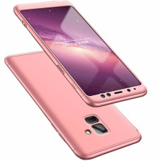 GKK 360 Protection Case Front and Back Case Full Body Cover Samsung Galaxy A8 2018 A530 pink