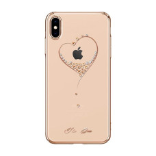 Kingxbar Wish Series case decorated with original Swarovski crystals iPhone XS / X golden