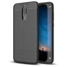Litchi Pattern Flexible Cover TPU Case for Huawei Mate 10 Lite black