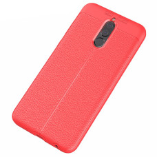 Litchi Pattern Flexible Cover TPU Case for Huawei Mate 10 Lite red