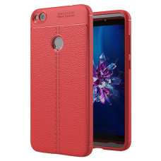 Litchi Pattern Flexible Cover TPU Case for Huawei P9 Lite 2017 / P8 Lite 2017 / Honor 8 Lite / Nova Lite red