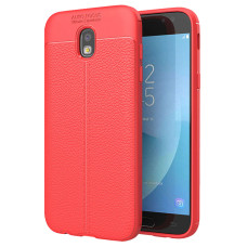 Litchi Pattern Flexible Cover TPU Case for Samsung Galaxy J3 2017 J330 red