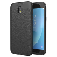 Litchi Pattern Flexible Cover TPU Case for Samsung Galaxy J7 2017 J730 black