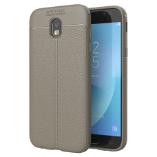 Litchi Pattern Flexible Cover TPU Case for Samsung Galaxy J7 2017 J730 grey