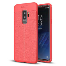 Litchi Pattern Flexible Cover TPU Case for Samsung Galaxy S9 Plus G965 red