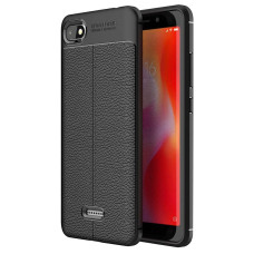 Litchi Pattern Flexible Cover TPU Case for Xiaomi Mi A2 Lite / Xiaomi Redmi 6 Pro black