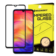 Wozinsky Tempered Glass Full Glue Super Tough Screen Protector Full Coveraged with Frame Case Friendly for Xiaomi Redmi Note 7 black