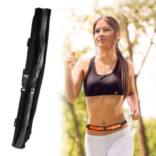Δερμάτινη ζώνη με δύο τσέπες – μαύρη (Running belt with two pocket black)