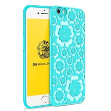 MSVII Flower Flexible Case Silicone TPU Cover for iPhone 8 / 7 blue