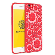 MSVII Flower Flexible Case Silicone TPU Cover for iPhone 8 / 7 red